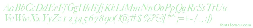 フォントCaslonClassicoItalic – 白い背景に緑のフォント