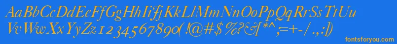 CaslonClassicoItalic Font – Orange Fonts on Blue Background