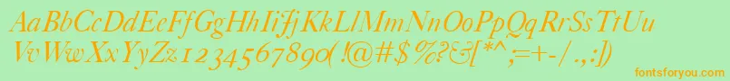 CaslonClassicoItalic Font – Orange Fonts on Green Background
