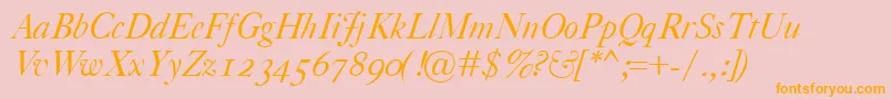 CaslonClassicoItalic Font – Orange Fonts on Pink Background