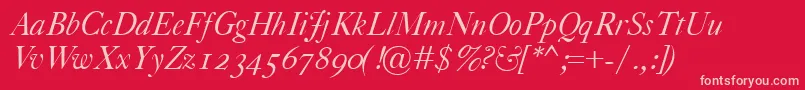 CaslonClassicoItalic Font – Pink Fonts on Red Background