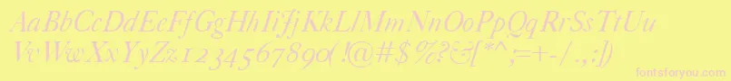 CaslonClassicoItalic Font – Pink Fonts on Yellow Background