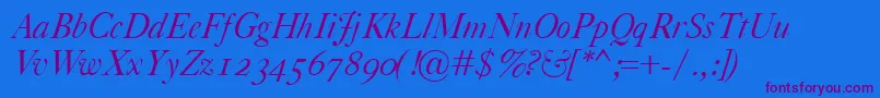 CaslonClassicoItalic Font – Purple Fonts on Blue Background