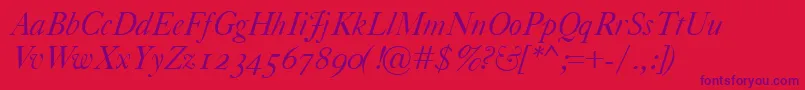 CaslonClassicoItalic Font – Purple Fonts on Red Background