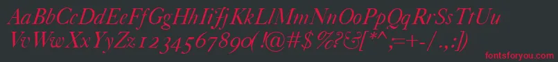 CaslonClassicoItalic Font – Red Fonts on Black Background