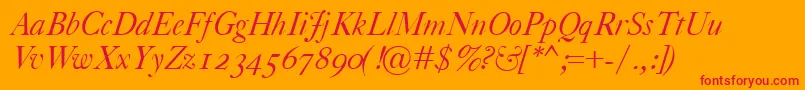 CaslonClassicoItalic Font – Red Fonts on Orange Background