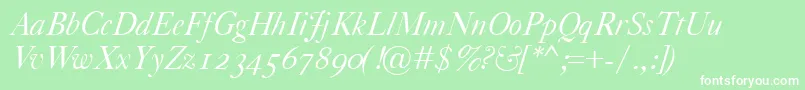 CaslonClassicoItalic Font – White Fonts on Green Background