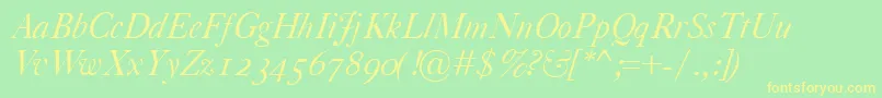 CaslonClassicoItalic Font – Yellow Fonts on Green Background