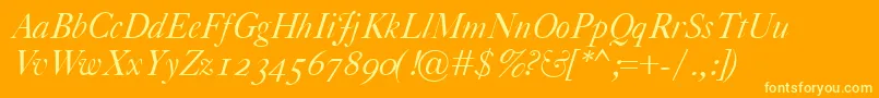 CaslonClassicoItalic Font – Yellow Fonts on Orange Background