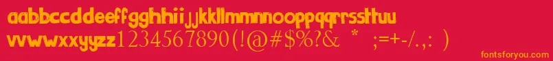 Gribouille Font – Orange Fonts on Red Background