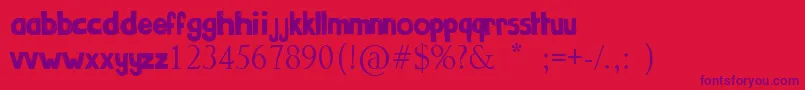 Gribouille Font – Purple Fonts on Red Background