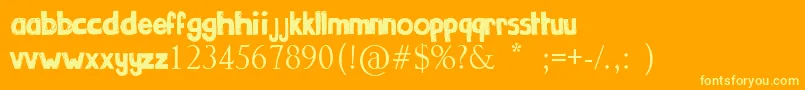 Gribouille Font – Yellow Fonts on Orange Background