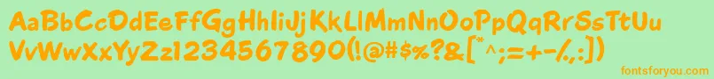 CacMoose Font – Orange Fonts on Green Background