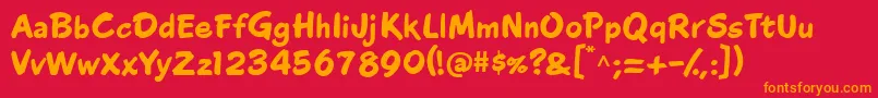 CacMoose Font – Orange Fonts on Red Background