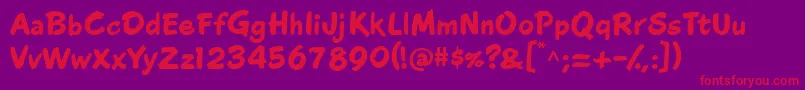 CacMoose Font – Red Fonts on Purple Background