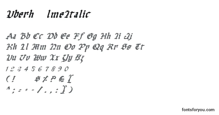 Schriftart UberhГ¶lmeItalic – Alphabet, Zahlen, spezielle Symbole