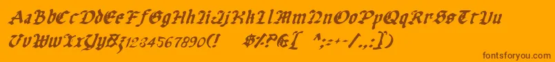 UberhГ¶lmeItalic Font – Brown Fonts on Orange Background