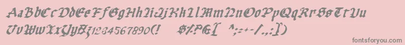 フォントUberhГ¶lmeItalic – ピンクの背景に灰色の文字