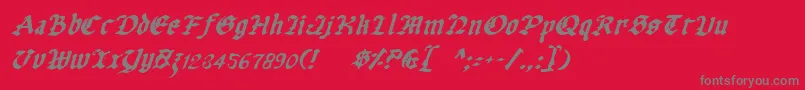 フォントUberhГ¶lmeItalic – 赤い背景に灰色の文字