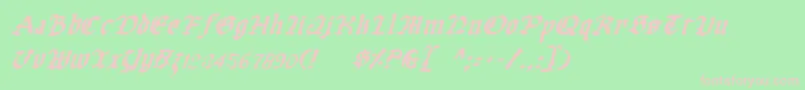 UberhГ¶lmeItalic Font – Pink Fonts on Green Background