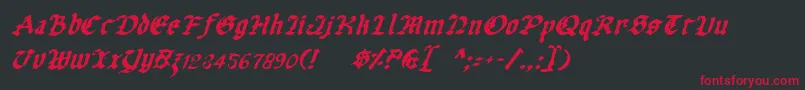 UberhГ¶lmeItalic Font – Red Fonts on Black Background