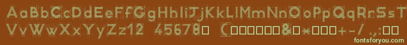 RcDemo-fontti – vihreät fontit ruskealla taustalla