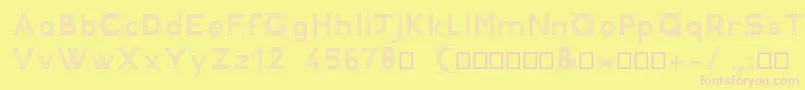 RcDemo-fontti – vaaleanpunaiset fontit keltaisella taustalla