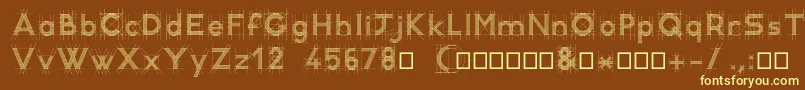 RcDemo-fontti – keltaiset fontit ruskealla taustalla