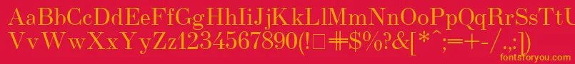 フォントUsualnew – 赤い背景にオレンジの文字