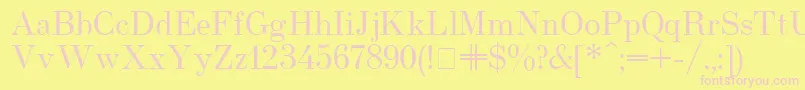 Więcej informacji o czcionce Usualnew Czcionka Usualnew – różowe czcionki na żółtym tle