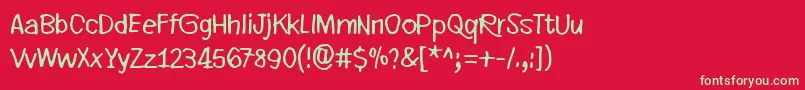 EveryLittleThingThatYouDoOrSay Font – Green Fonts on Red Background