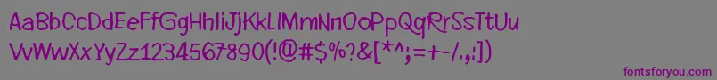 EveryLittleThingThatYouDoOrSay Font – Purple Fonts on Gray Background