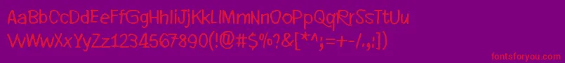 EveryLittleThingThatYouDoOrSay Font – Red Fonts on Purple Background