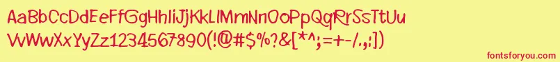 EveryLittleThingThatYouDoOrSay Font – Red Fonts on Yellow Background