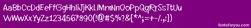 EveryLittleThingThatYouDoOrSay Font – White Fonts on Purple Background