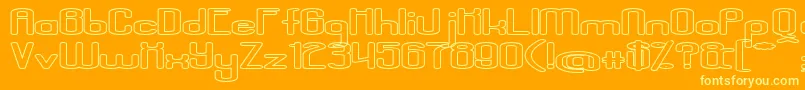 AposiopesisDwarfedStroked Font – Yellow Fonts on Orange Background