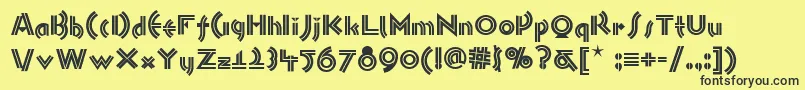 Monkeybusinessnf-Schriftart – Schwarze Schriften auf gelbem Hintergrund