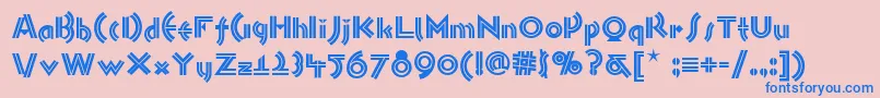 フォントMonkeybusinessnf – ピンクの背景に青い文字