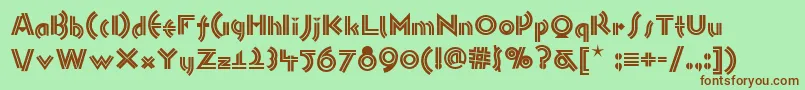 Шрифт Monkeybusinessnf – коричневые шрифты на зелёном фоне