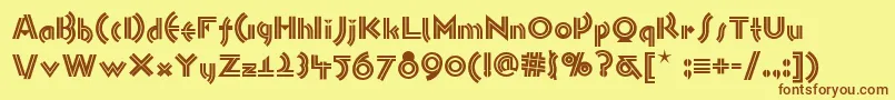 Monkeybusinessnf-fontti – ruskeat fontit keltaisella taustalla