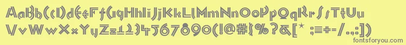 フォントMonkeybusinessnf – 黄色の背景に灰色の文字