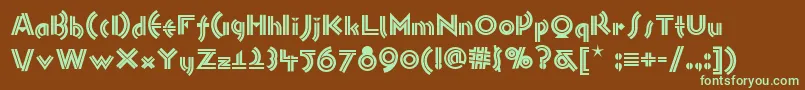 Monkeybusinessnf-fontti – vihreät fontit ruskealla taustalla