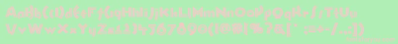 Monkeybusinessnf-fontti – vaaleanpunaiset fontit vihreällä taustalla