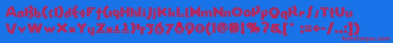 Monkeybusinessnf Font – Red Fonts on Blue Background