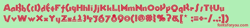 Monkeybusinessnf-fontti – punaiset fontit vihreällä taustalla