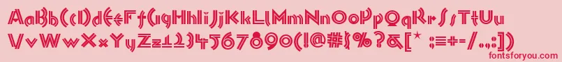 フォントMonkeybusinessnf – ピンクの背景に赤い文字
