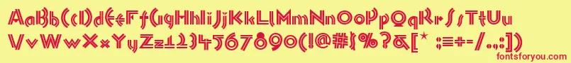 Monkeybusinessnf-Schriftart – Rote Schriften auf gelbem Hintergrund