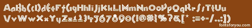 Monkeybusinessnf-fontti – valkoiset fontit ruskealla taustalla