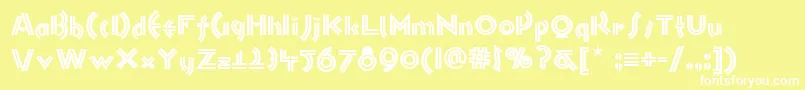 Monkeybusinessnf-fontti – valkoiset fontit keltaisella taustalla