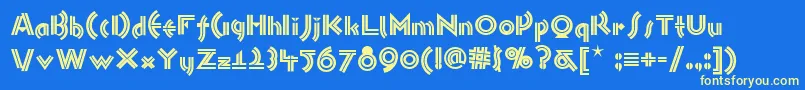 Monkeybusinessnf-fontti – keltaiset fontit sinisellä taustalla